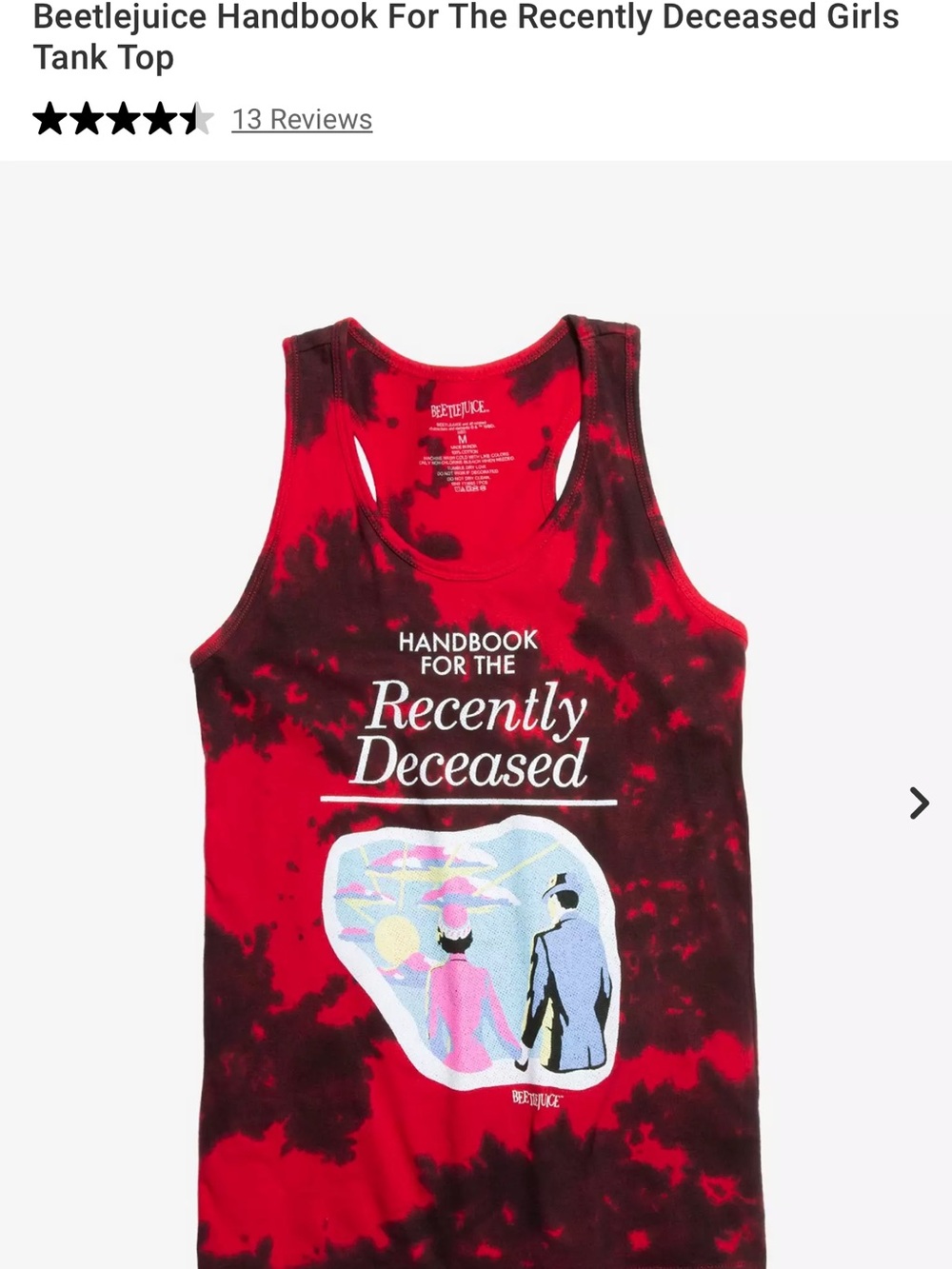 'Handbook for the Recently Deceased' Tie-Dye Tank Top - Red/Black